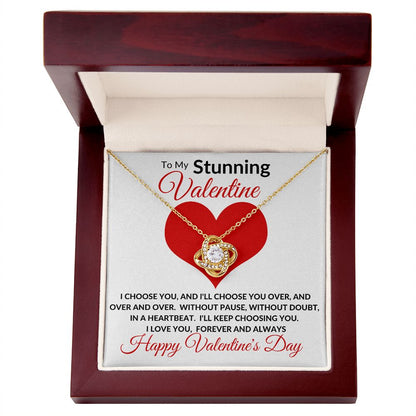 Stunning Valentine Love Knot Necklace