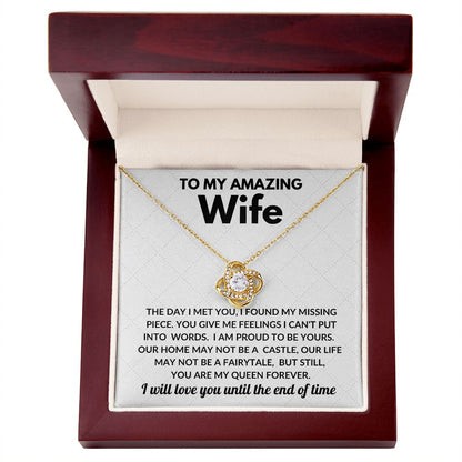 Amazing Wife My Queen Love Knot Necklace