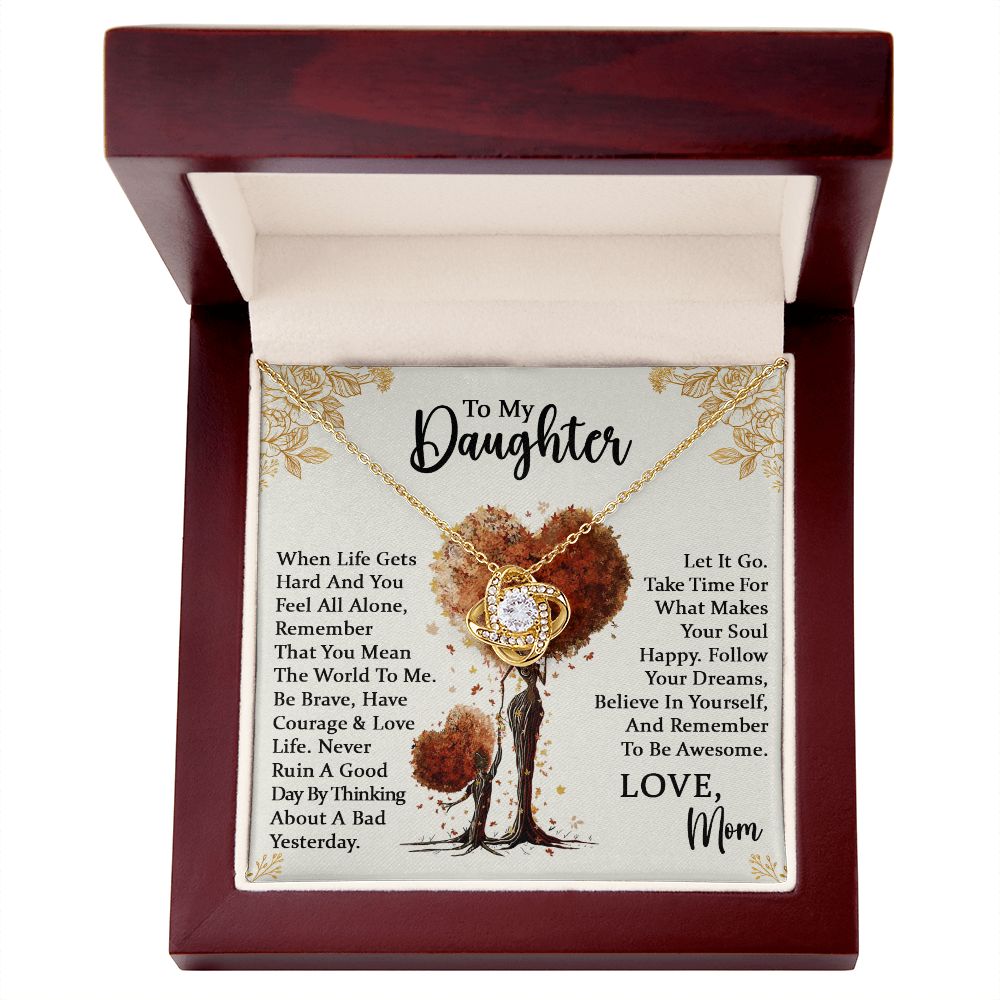 Daughter Be Awesome Love Knot Necklace
