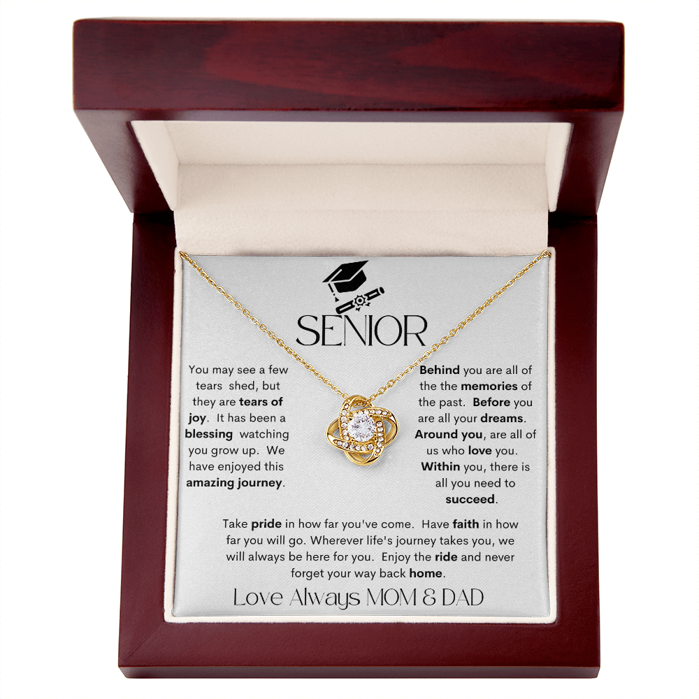 SENIOR WHITE / LOVE KNOT NECKLACE