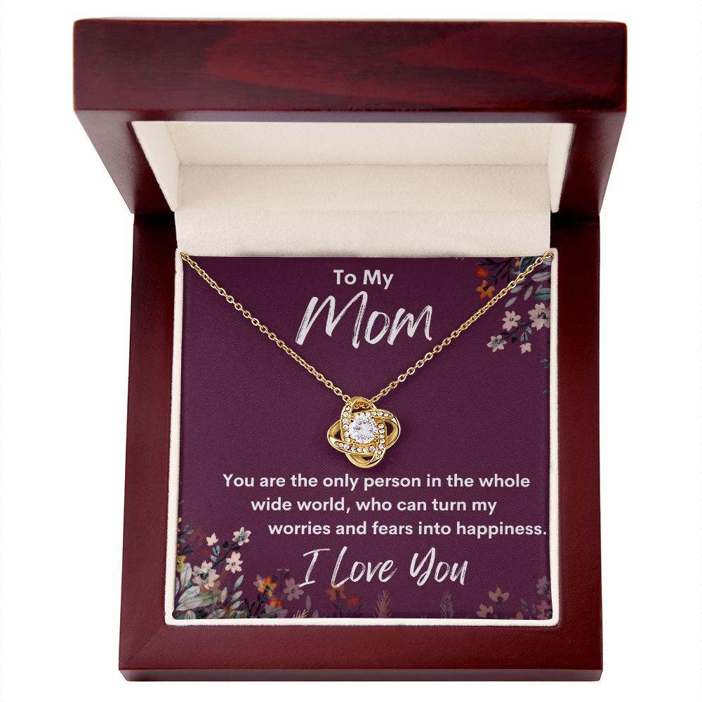 Mom The Only Person Wine Love Knot Necklace