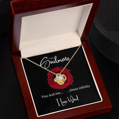 Soulmate Red Rose Infinity Love Knot Necklace