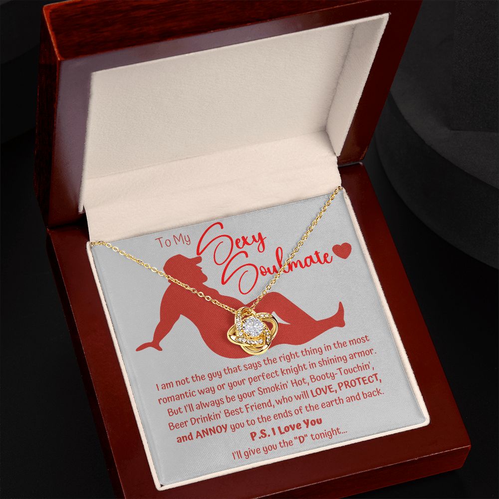 The "D" Sexy Soulmate Love Knot Necklace Red