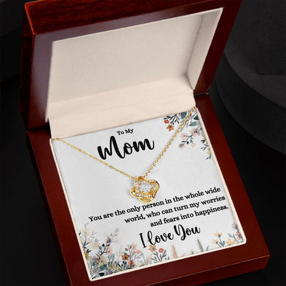 Mom The Only Person Love Knot Necklace