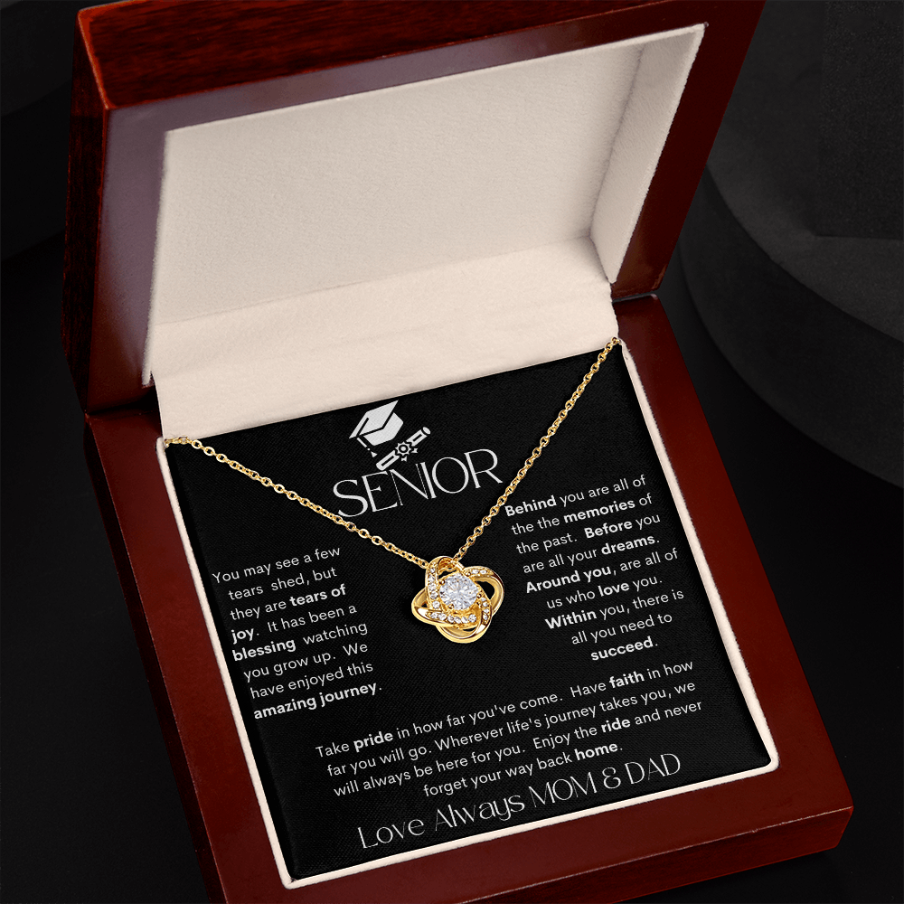 Senior Black / Love Knot Necklace