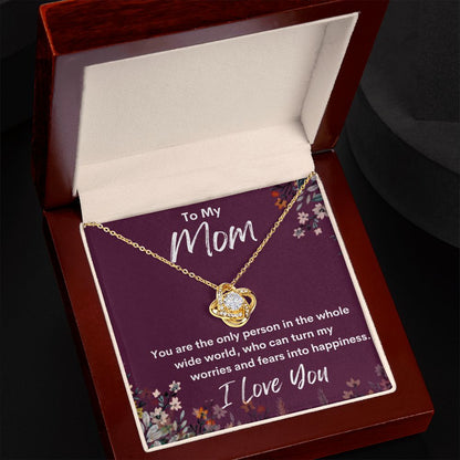 Mom The Only Person Wine Love Knot Necklace