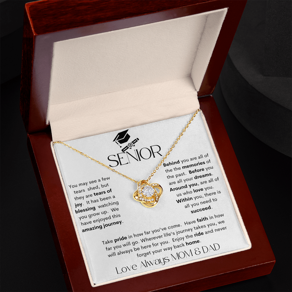 SENIOR WHITE / LOVE KNOT NECKLACE