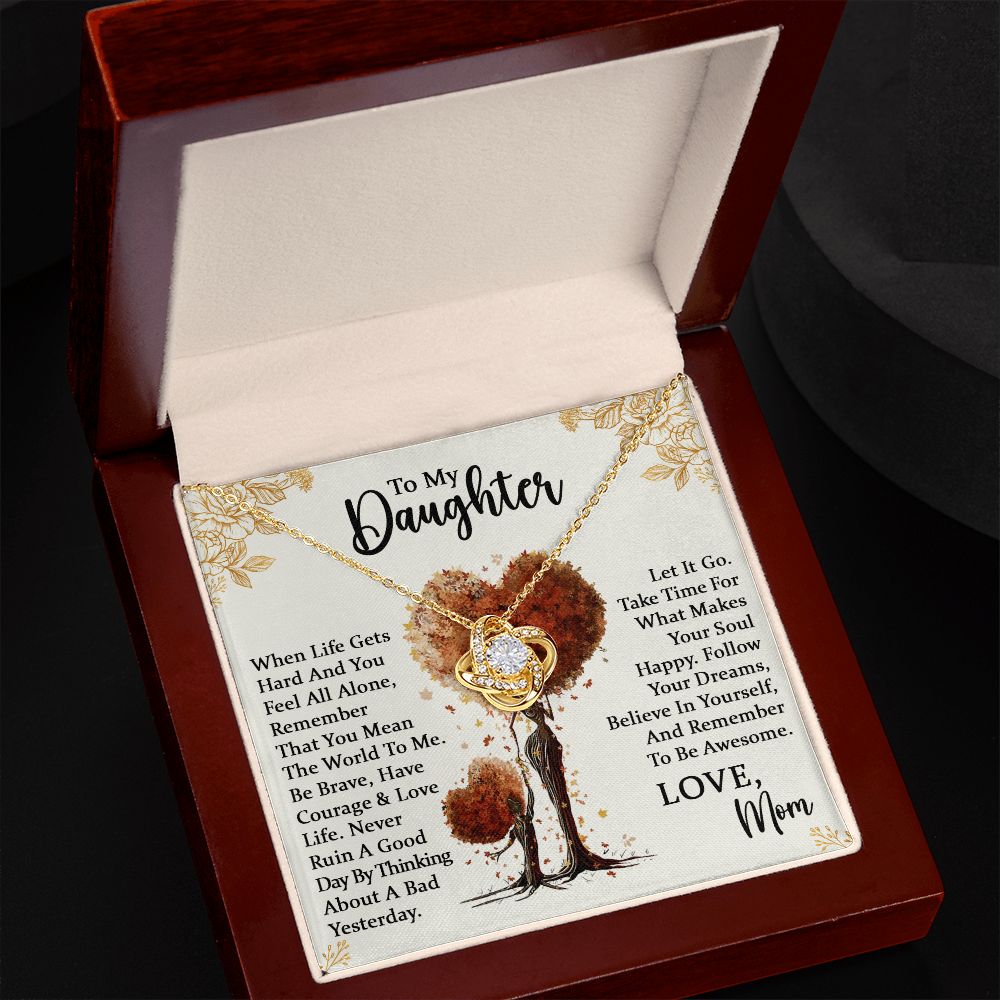 Daughter Be Awesome Love Knot Necklace