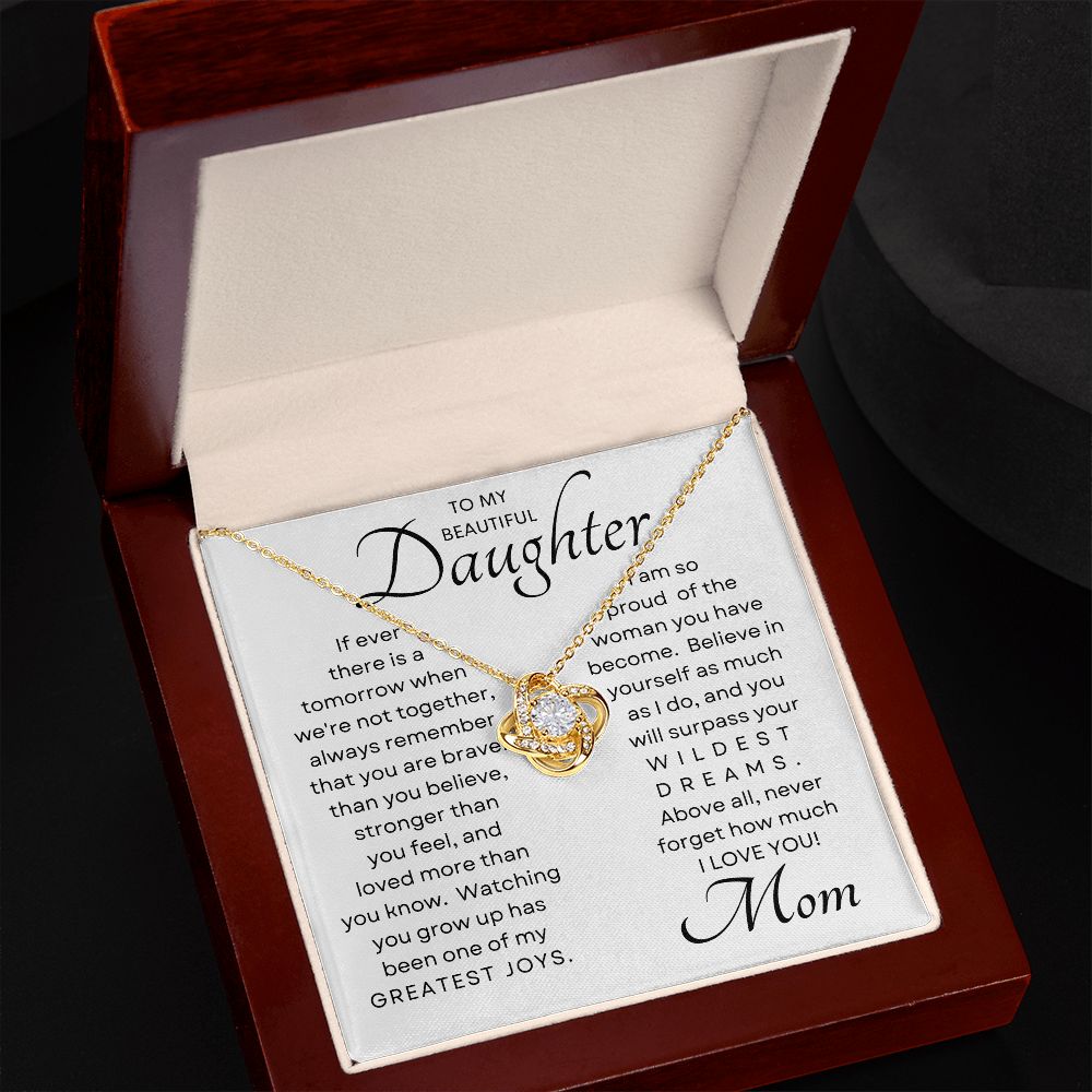 Daughter My Greatest Joy Love Knot Necklace