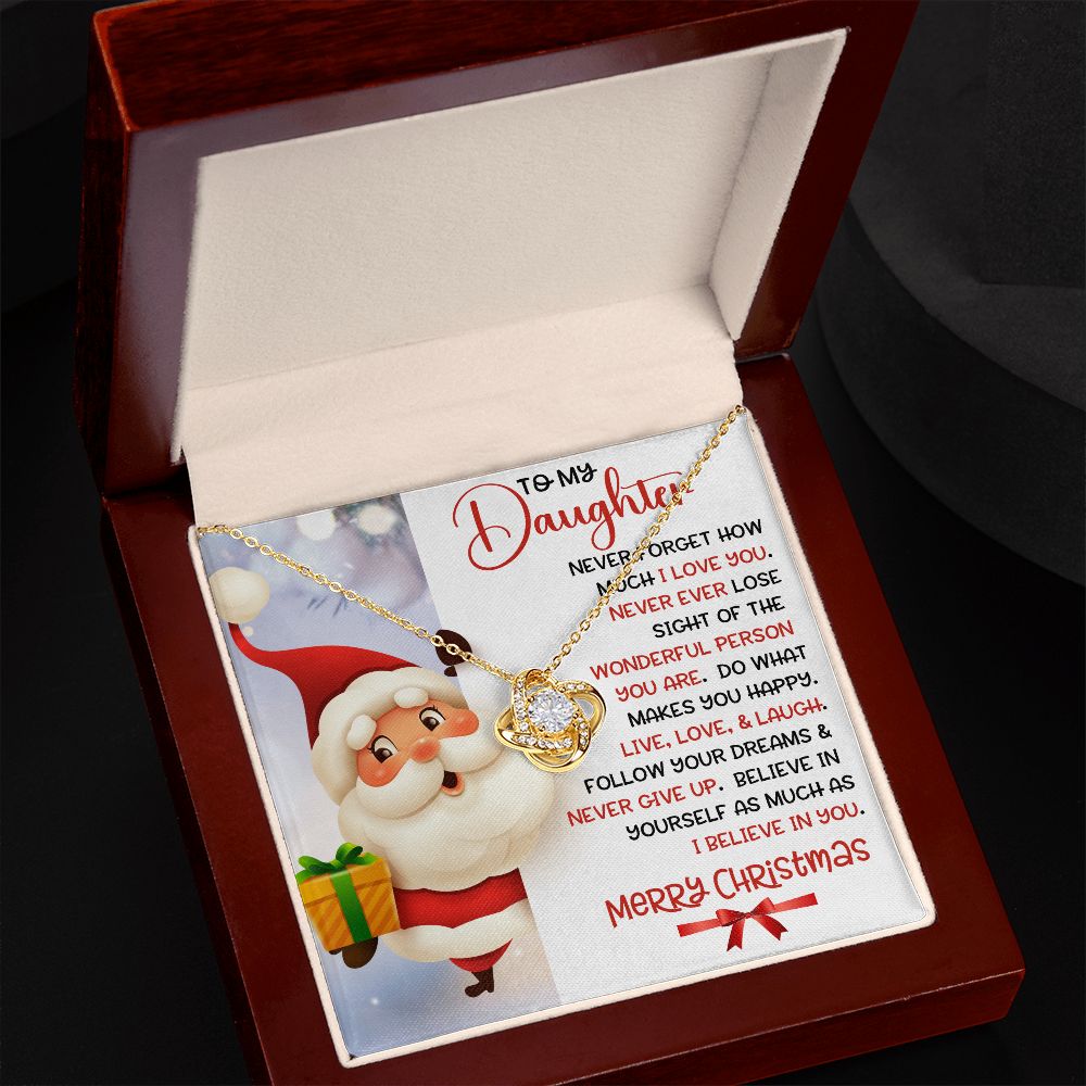 Daughter Santa Never Forget Love Knot Necklace