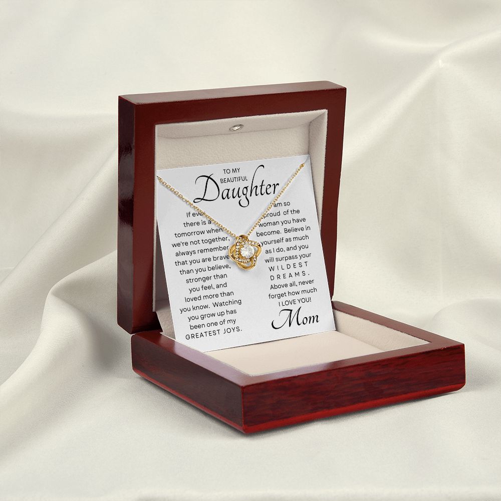 Daughter My Greatest Joy Love Knot Necklace