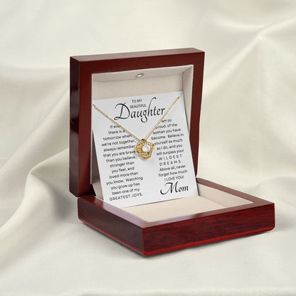 Daughter My Greatest Joy Love Knot Necklace