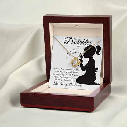 Daughter Silhouette Journey / Love Knot Necklace