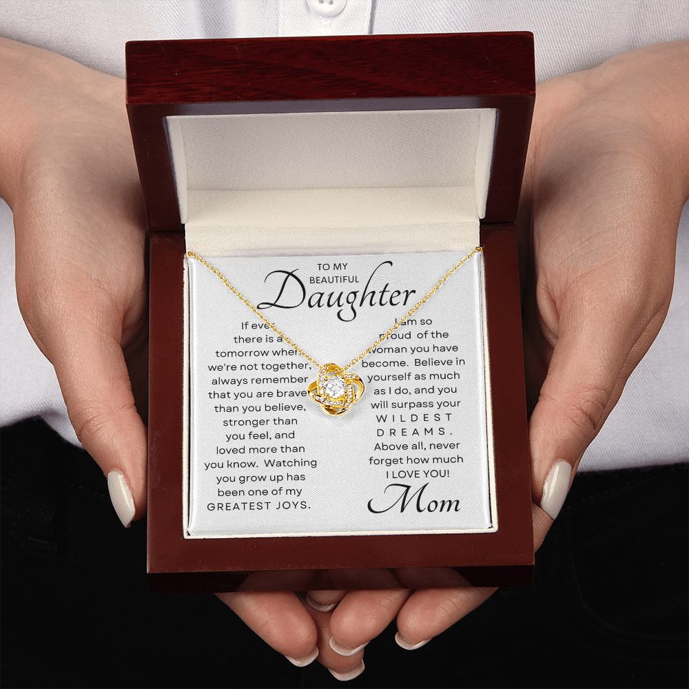 Daughter My Greatest Joy Love Knot Necklace
