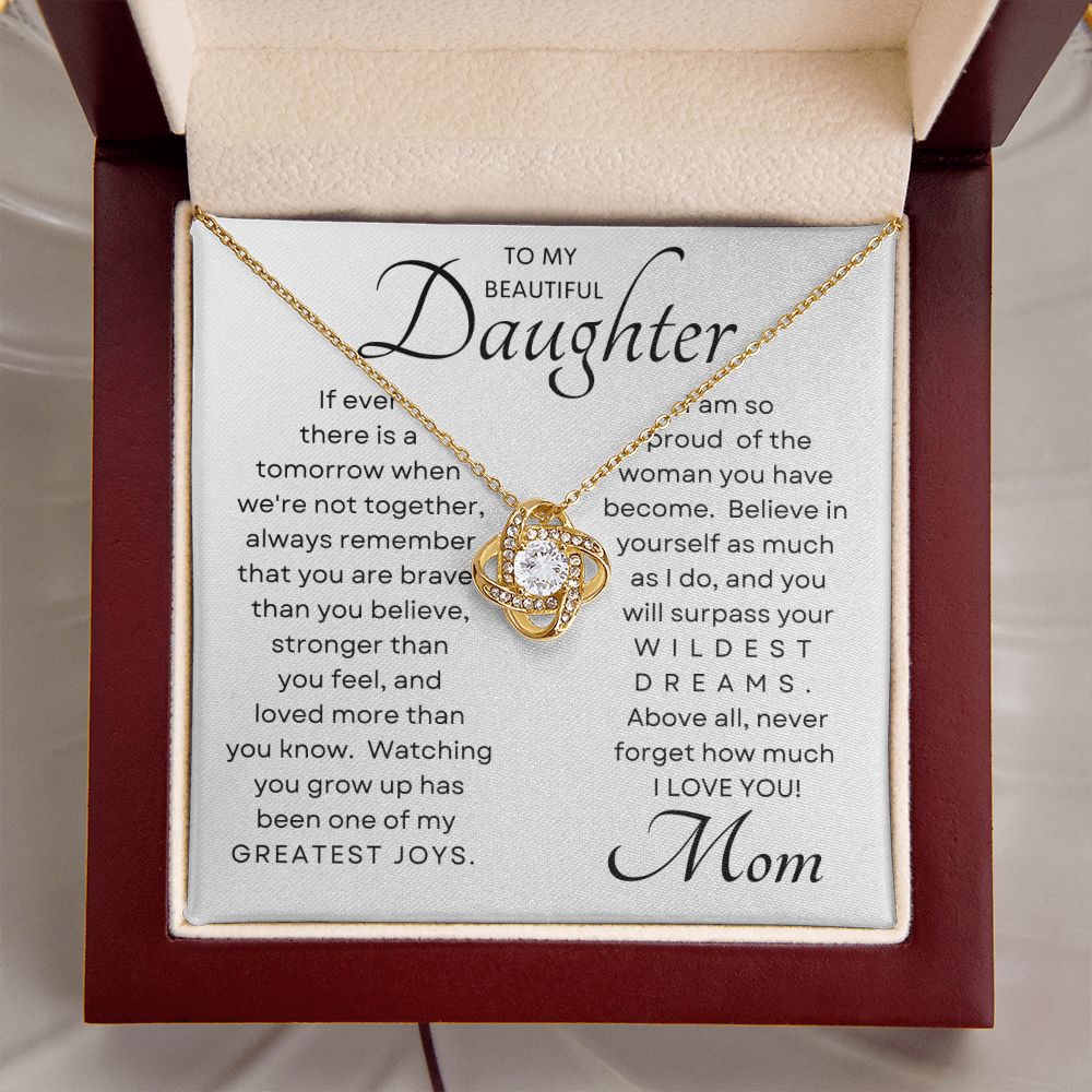 Daughter My Greatest Joy Love Knot Necklace