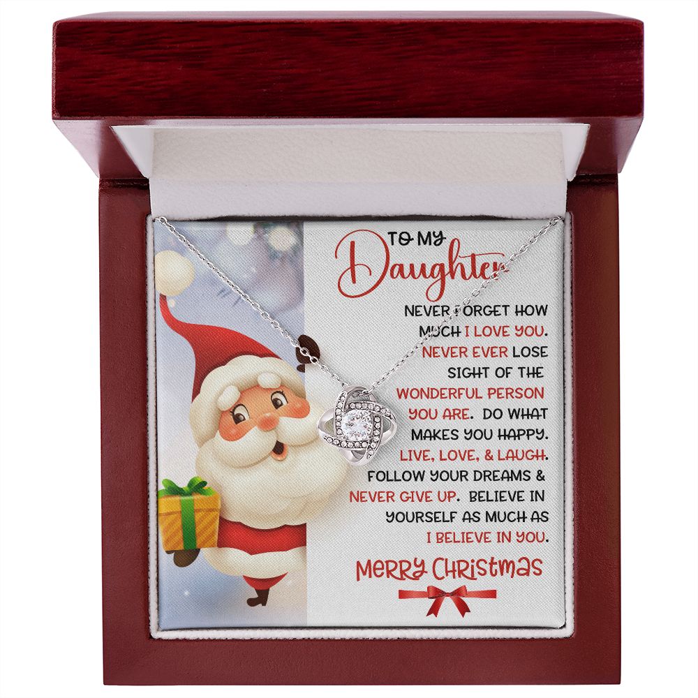 Daughter Santa Never Forget Love Knot Necklace
