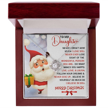 Daughter Santa Never Forget Love Knot Necklace