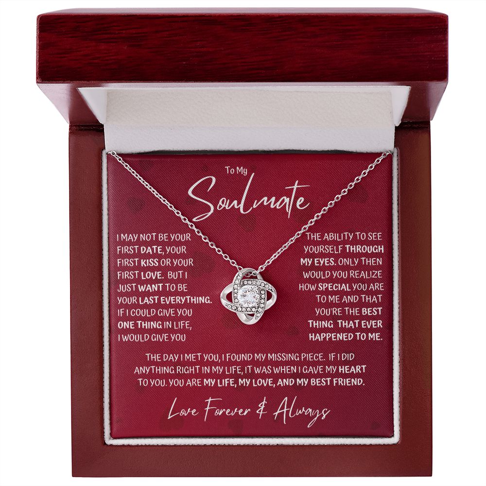 Soulmate Last Red Hearts Love Knot Necklace
