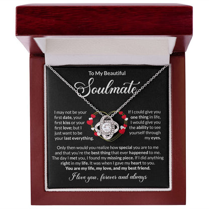 Soulmate Last Everything Gold Heart Love Knot Necklace