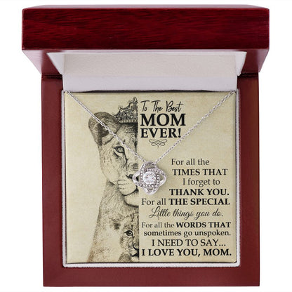 Best Mom Lioness Love Knot Necklace