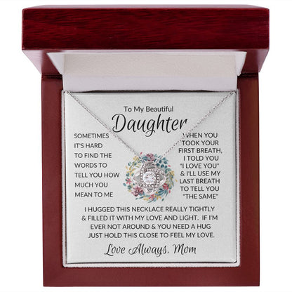 Beautiful Daughter Flower Ring Love Knot Necklace