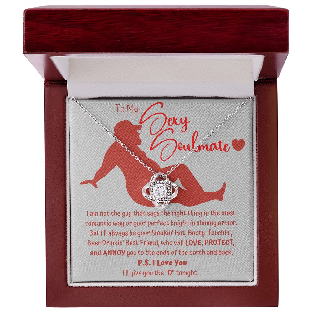 The "D" Sexy Soulmate Love Knot Necklace Red