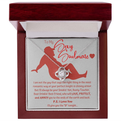 The "D" Sexy Soulmate Love Knot Necklace Red
