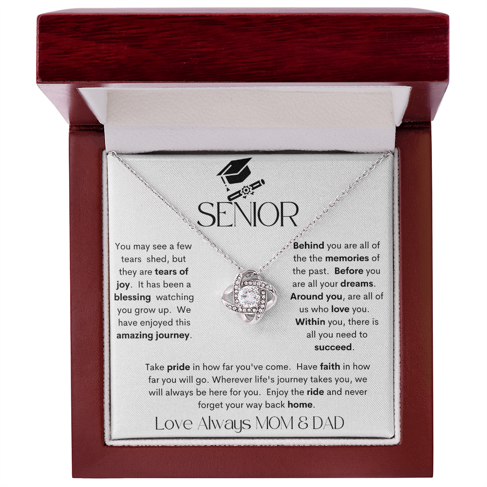 SENIOR WHITE / LOVE KNOT NECKLACE