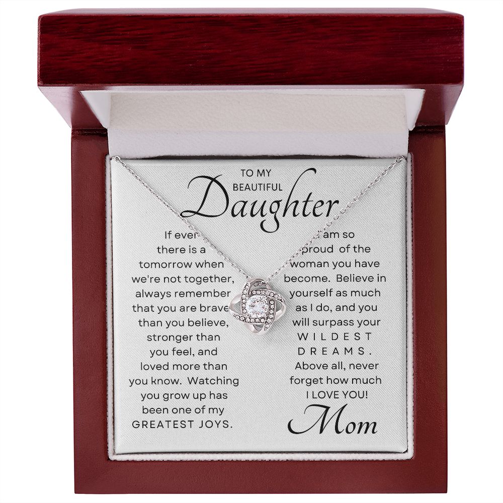 Daughter My Greatest Joy Love Knot Necklace