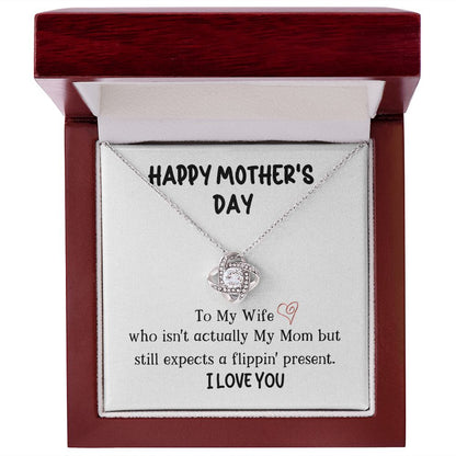 Wife Happy Mother's Day Love Knot Necklace