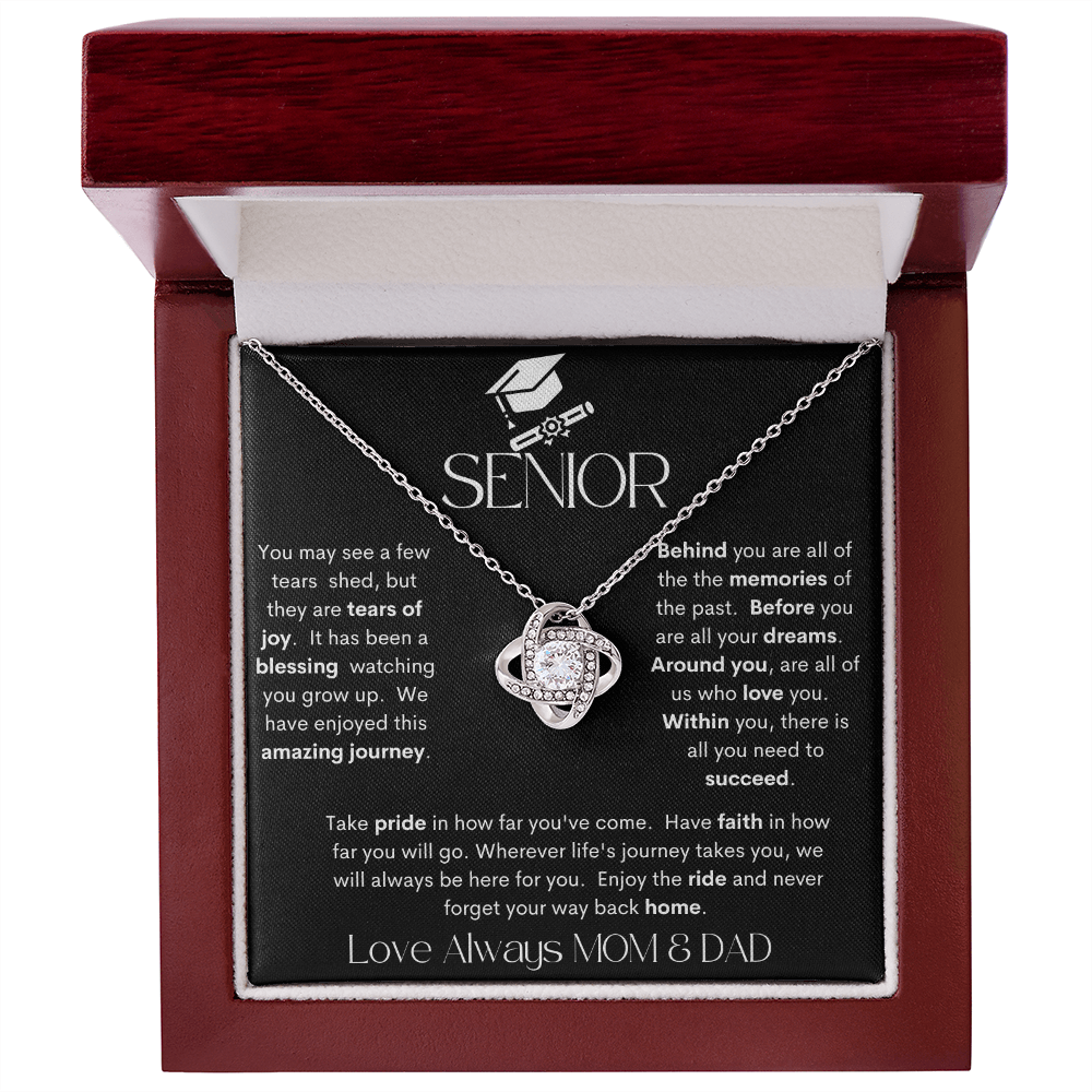Senior Black / Love Knot Necklace