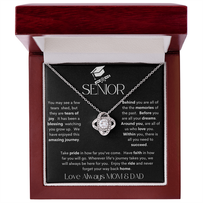 Senior Black / Love Knot Necklace