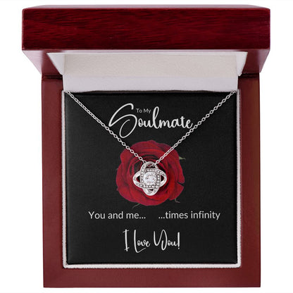 Soulmate Red Rose Infinity Love Knot Necklace