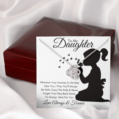 Daughter Silhouette Journey / Love Knot Necklace