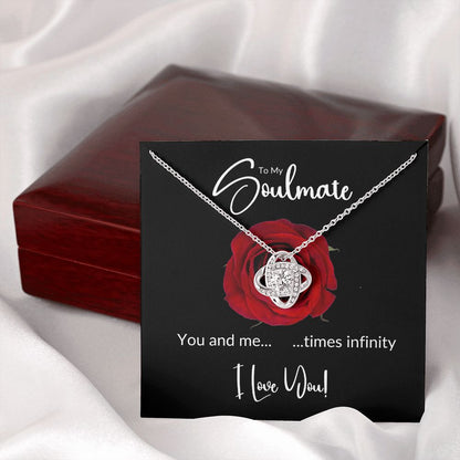 Soulmate Red Rose Infinity Love Knot Necklace