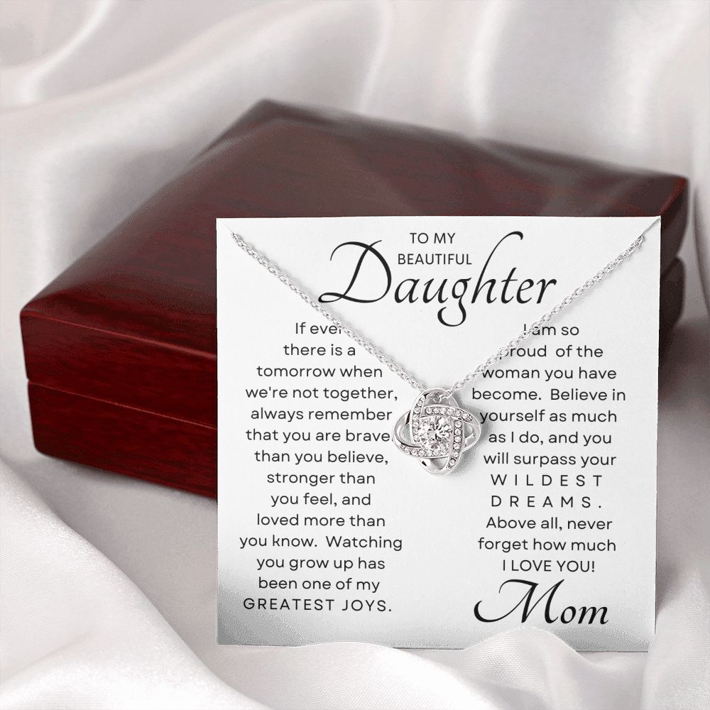 Daughter My Greatest Joy Love Knot Necklace