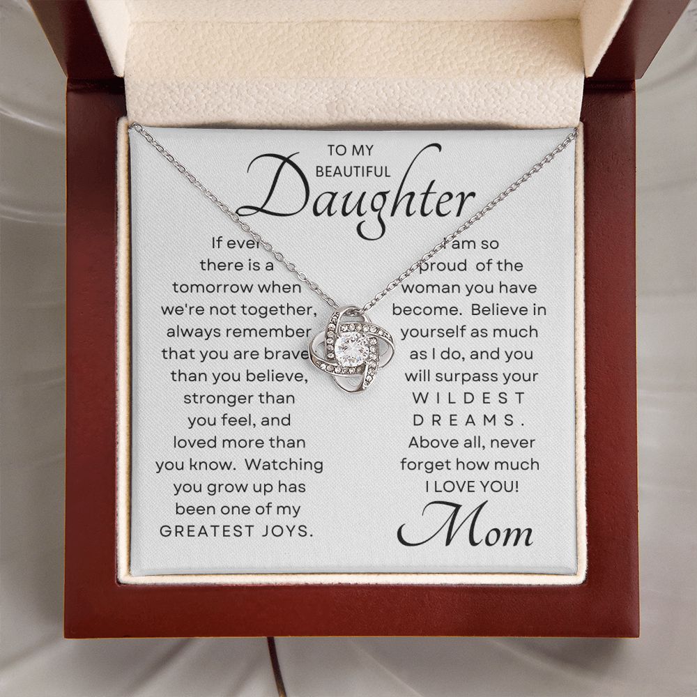 Daughter My Greatest Joy Love Knot Necklace