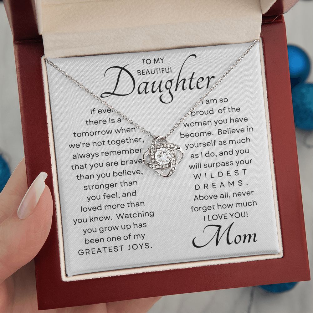 Daughter My Greatest Joy Love Knot Necklace