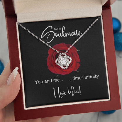 Soulmate Red Rose Infinity Love Knot Necklace