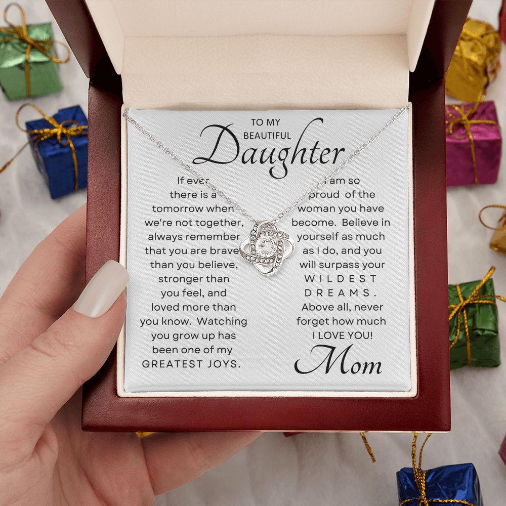Daughter My Greatest Joy Love Knot Necklace