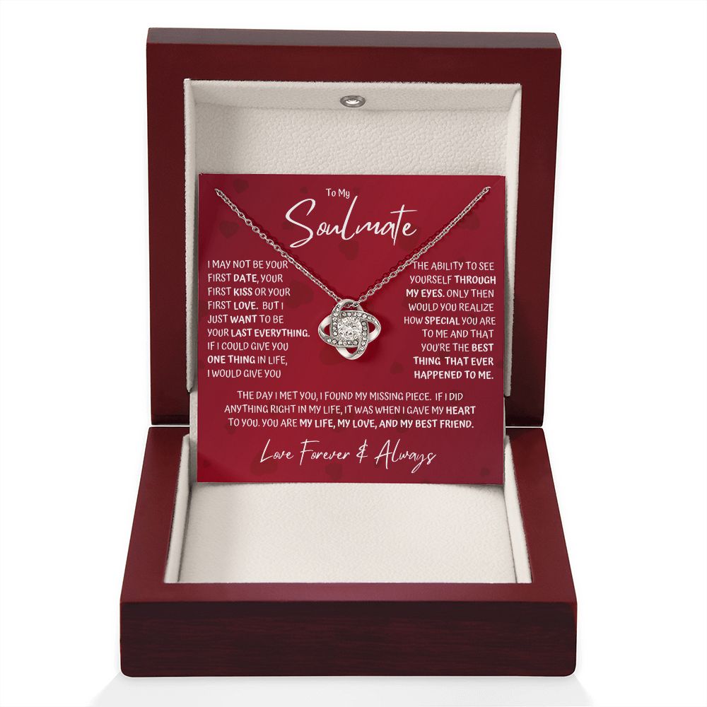 Soulmate Last Red Hearts Love Knot Necklace