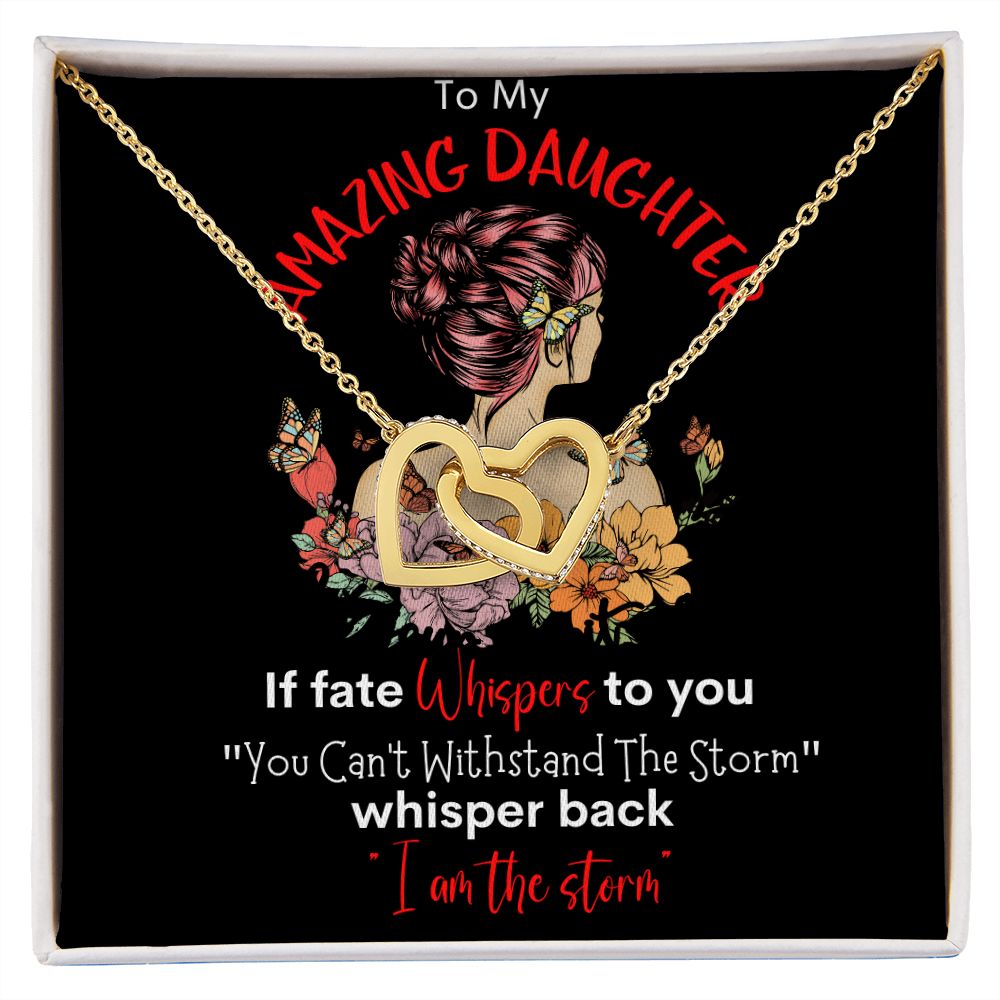 Amazing Daughter Interlocking Hearts Necklace