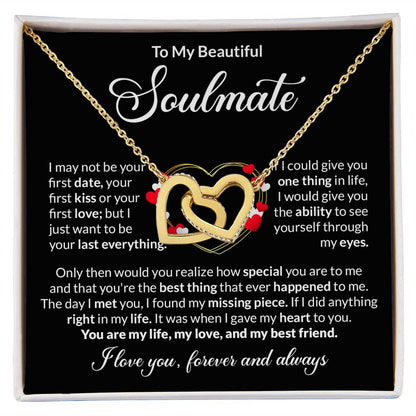 Soulmate Last Everything Gold Heart Interlocking Hearts Necklace