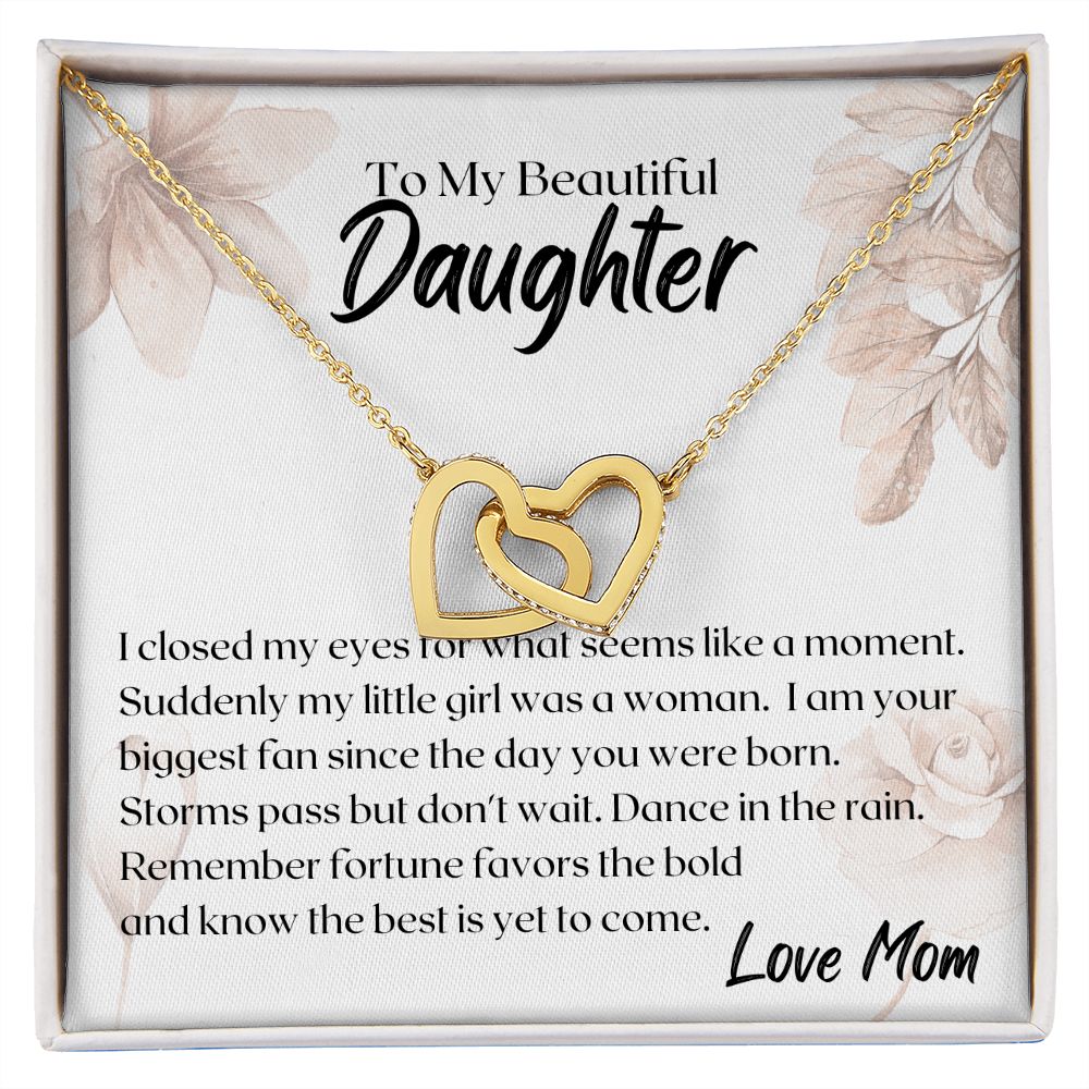 Daughter Fortune Interlocking Hearts Necklace