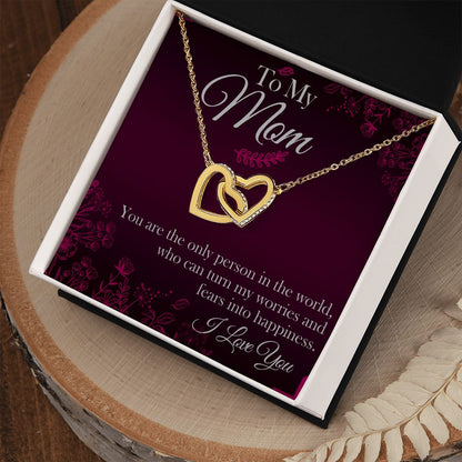 Mom You're The Only One Interlocking Hearts Necklace