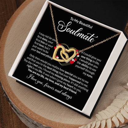 Soulmate Last Everything Gold Heart Interlocking Hearts Necklace