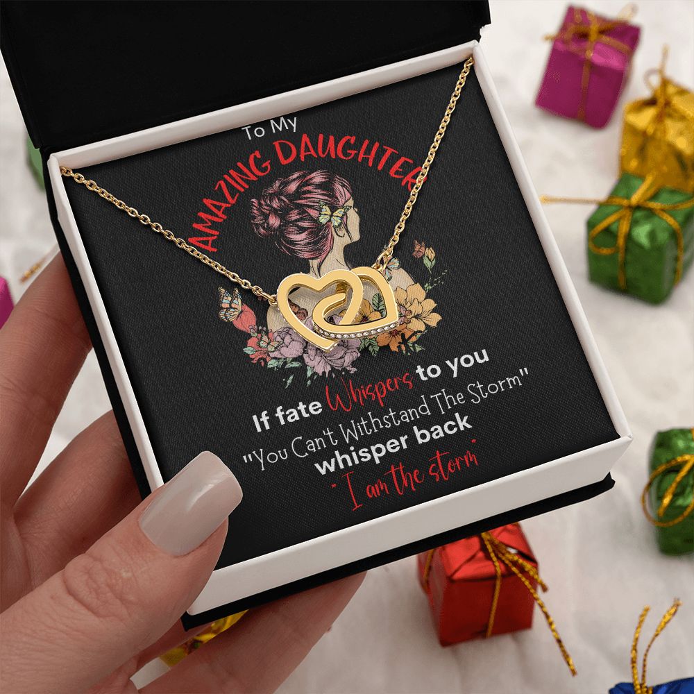 Amazing Daughter Interlocking Hearts Necklace