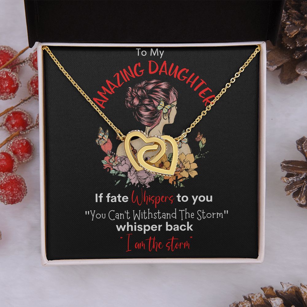 Amazing Daughter Interlocking Hearts Necklace