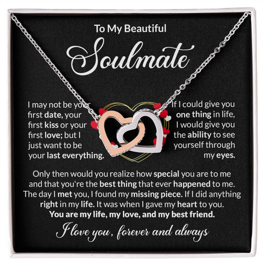 Soulmate Last Everything Gold Heart Interlocking Hearts Necklace