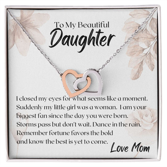 Daughter Fortune Interlocking Hearts Necklace